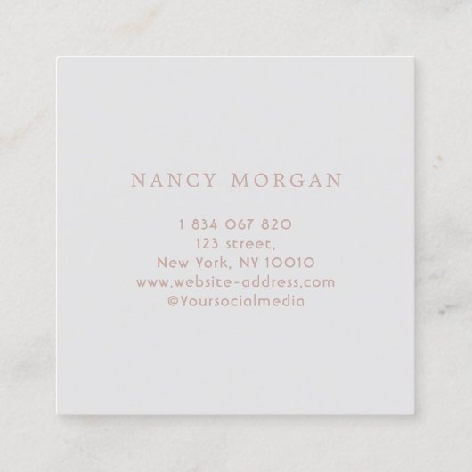 Lahes and brows Rose gold glitter スクエア名刺 (裏面)