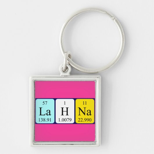 Lahna期別テーブル名キーリング キーホルダー (正面)