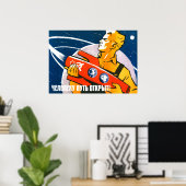 Laika – ソ連のヴィンテージ宇宙ポスター ポスター (ホームオフィス)