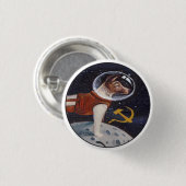 Laika -宇宙の最初の犬 缶バッジ (正面&裏面)