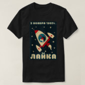 Laika Dog Sputnik Space Space USSR  Tシャツ (デザイン正面)