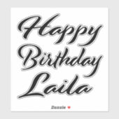 Laila Name Vorname black Sticker Geburtstag シール (シート)