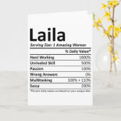 Laila Nutrition Personalized Name Funny Christmas カード (黄色い花)