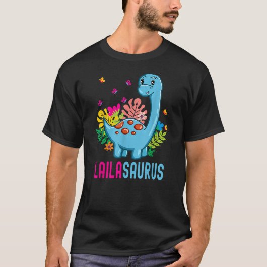LAILASAURUS Personalized Name LAILA Dino Dinosaur  Tシャツ (正面)