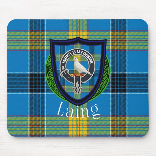Laing スコットランド クラン ターター & クレスト マウスパッド (正面)