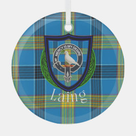 Laing Scottish Clan Tartan & Crest ガラスオーナメント