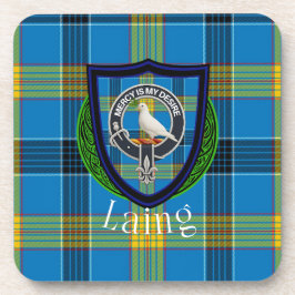 Laing Scottish Clan Tartan & Crest コースター