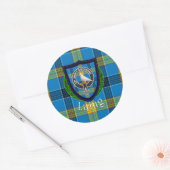 Laing Scottish Clan Tartan & Crest ラウンドシール (封筒)