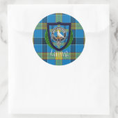 Laing Scottish Clan Tartan & Crest ラウンドシール (バッグ)