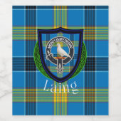 Laing Scottish Clan Tartan & Crest ワインラベル (シングルラベル)