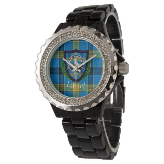 Laing Scottish Clan Tartan & Crest 腕時計 (アングル)