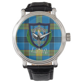 Laing Scottish Clan Tartan & Crest 腕時計