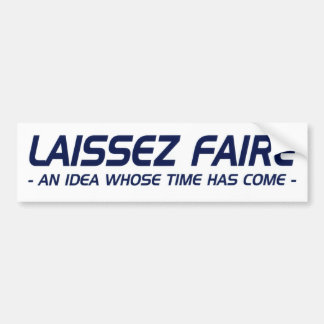 Laissez Faireのバンパーステッカー-白 バンパーステッカー