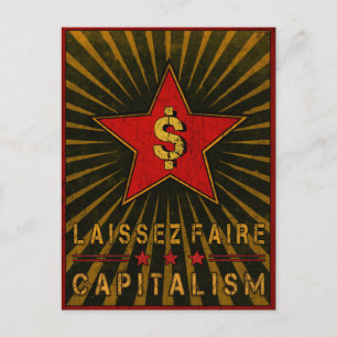 Laissez Faire資本主義の挨拶のポストカード ポストカード