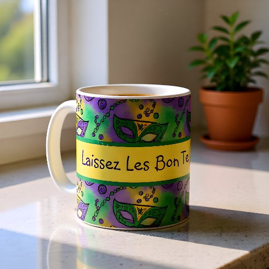 Laissez Les Bon Temps Rouler Mardi Gras Masks コーヒーマグカップ