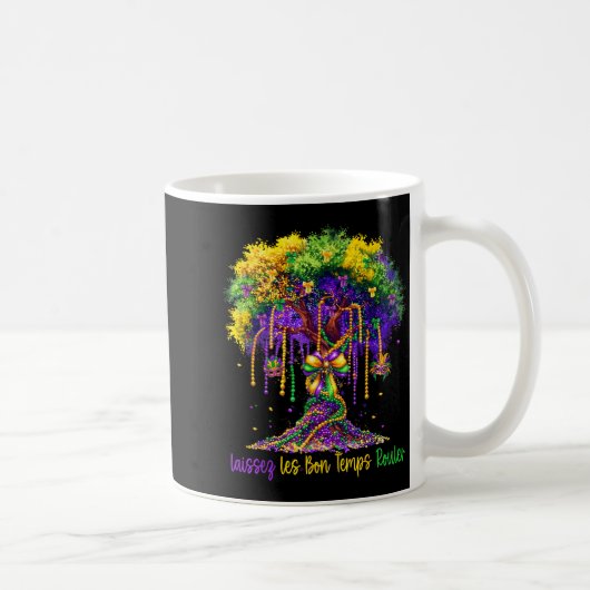 Laissez Les Bon Temps Rouler Mardi Gras Tree 2026  コーヒーマグカップ (右)