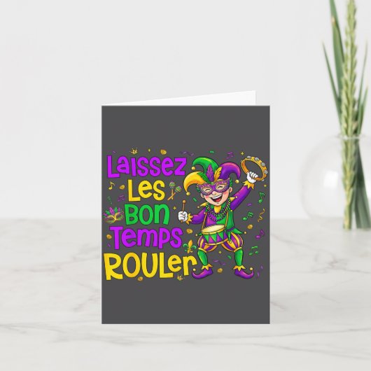 Laissez Les Bon Temps Rouler Matching Mardi Gras P カード (正面)