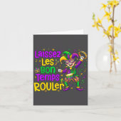 Laissez Les Bon Temps Rouler Matching Mardi Gras P カード (黄色い花)