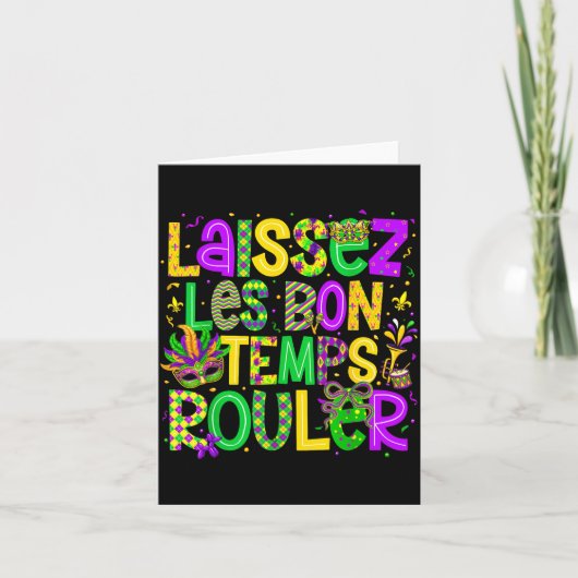 Laissez Les Bon Temps Rouler Matching Mardi Gras P カード (正面)