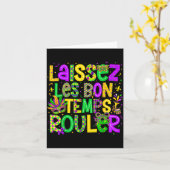 Laissez Les Bon Temps Rouler Matching Mardi Gras P カード (黄色い花)