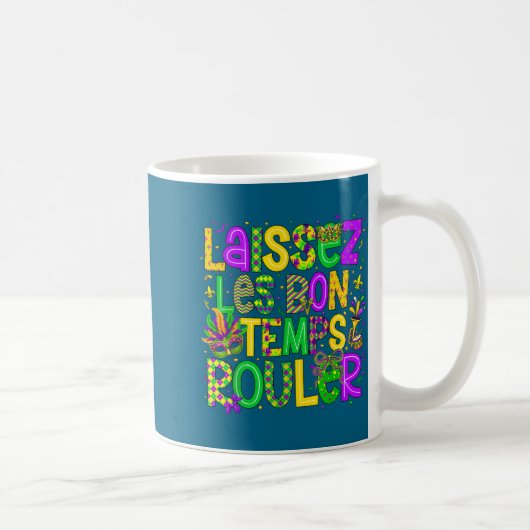 Laissez Les Bon Temps Rouler Matching Mardi Gras P コーヒーマグカップ (右)