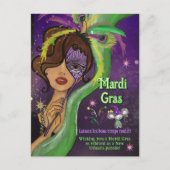 Laissez Les Bons Temps Rouler Fancy Mardi Gras シーズンポストカード (正面)