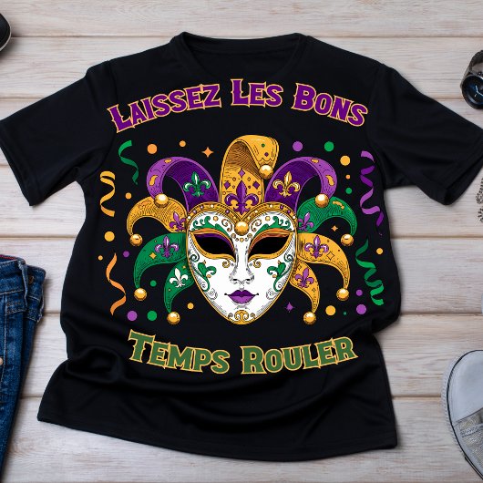 Laissez Les Bons Temps Rouler Mardi Gras Mask Tシャツ