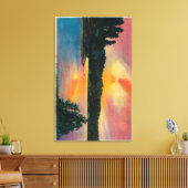 Lake Arrowhead at SunsetLake Arrowhead, CA キャンバスプリント (インサイチュ (リビング))