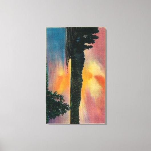 Lake Arrowhead at SunsetLake Arrowhead, CA キャンバスプリント (正面)