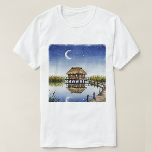 Lake at night tシャツ (デザイン正面)