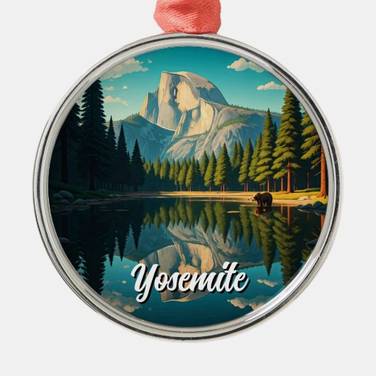 Lake at Yosemite National Park Half Dome メタルオーナメント (正面)