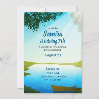 Lake Birthday invitation template River bday 招待状