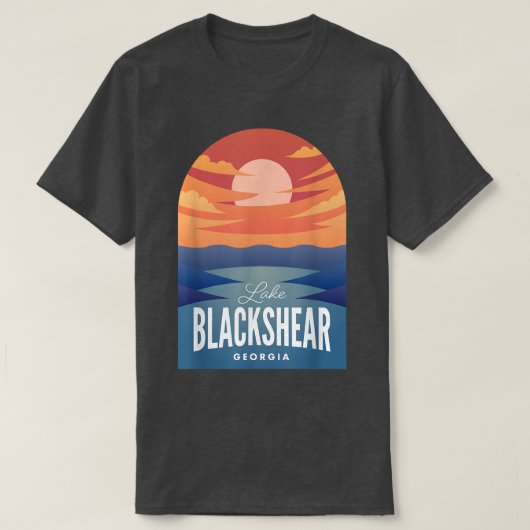 Lake Blackshear GA Retro Sunset  Tシャツ (デザイン正面)