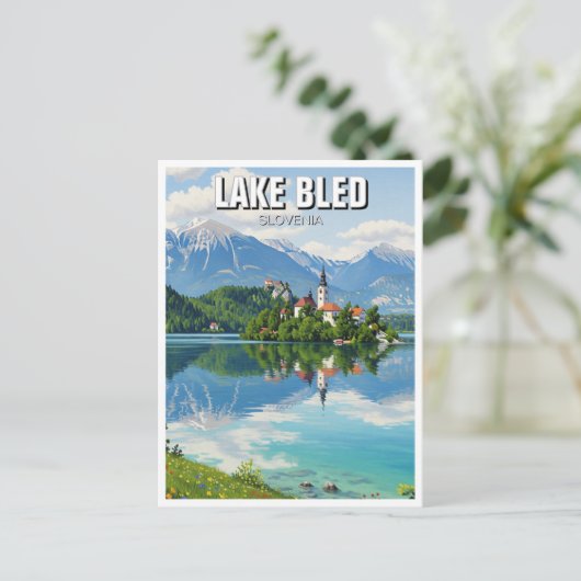Lake Bled Slovenia ポストカード (スタンド正面)