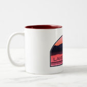 Lake Brandt North Carolina Red Sunrise ツートーンマグカップ (左)