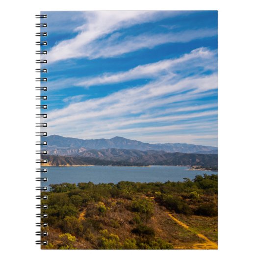 Lake Cachuma Panorama Santa Ynez Mountain Photo ノートブック (正面)