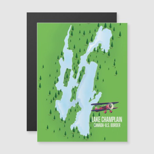 Lake Champlain USAカナダの地図ポスター (正面/裏面)