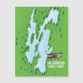 Lake Champlain USAカナダの地図ポスター (正面)
