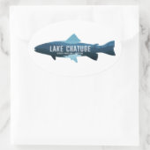 Lake Chatuge North Carolina Georgia Fish 楕円形シール (バッグ)