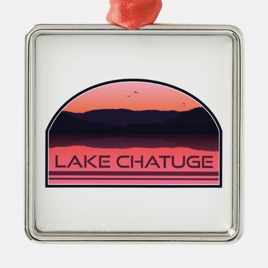 Lake Chatuge North Carolina Georgia Red Sunrise メタルオーナメント (正面)