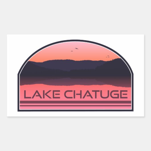 Lake Chatuge North Carolina Georgia Red Sunrise 長方形シール (正面)