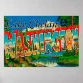 Lake Chelan, Washington - Large Letter Scenes ポスター (正面)