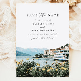 LAKE COMO水の色イタリアのスカイライン日付を保存I 招待状