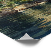 Lake Como Italian Wedding Welcome Sign ポスター (角)