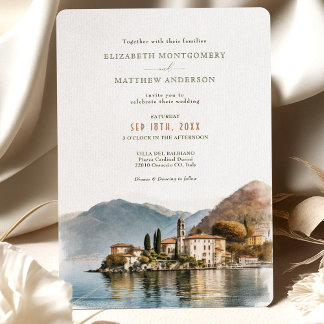 Lake Como Italy Destination Wedding Invitation 招待状
