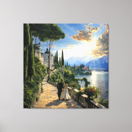 Lake Como Italy Romantic Canvas Wall Art キャンバスプリント
