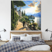 Lake Como Italy Romantic Canvas Wall Art キャンバスプリント (インサイチュ (寝室))