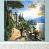 Lake Como Italy Romantic Canvas Wall Art キャンバスプリント (インサイチュ (ウッドフロア))