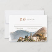 Lake Como Italy RSVPの結婚挿入先 招待状 (正面)