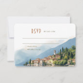Lake Como Italy RSVPの結婚挿入先 招待状 (正面)